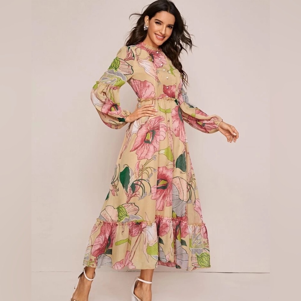 Beautiful Boho floral Midi / Maxi Gown